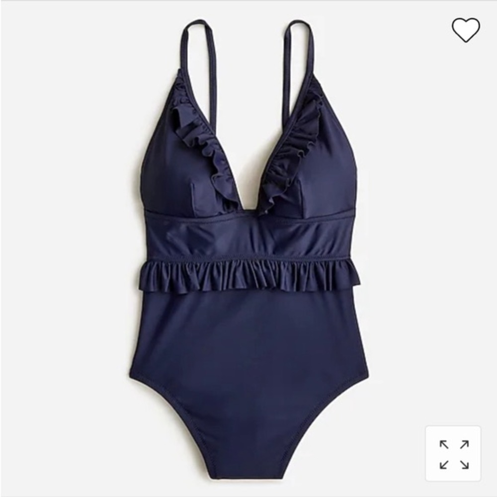 Women’s crew deep ruffle plunge one piece 14